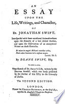 An Essay Upon the Life  Writings  and Character  of Dr  Jonathan Swift Book