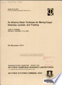An Airborne Radar Technique for Moving target Detection  Location  and Tracking