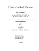 Probes of the Early Universe