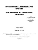 International Bibliography of Corn: Indexes : author index, subject index