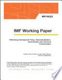Rethinking Development Policy  Deindustrialization  Servicification and Structural Transformation
