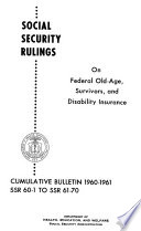 Social Security Rulings on Federal Old age  Survivors  Disability and Health Insurance Benefits Book