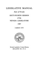 Legislative Manual of the Nevada Legislature
