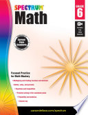 Spectrum Math Workbook  Grade 6 Book