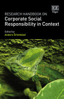 Research Handbook on Corporate Social Responsibility in Context
