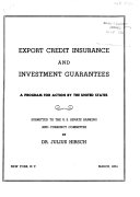 Export Credit Insurance and Investment Guarantees