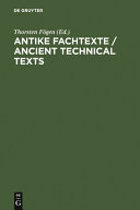 Ancient technical texts