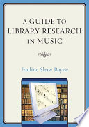 A Guide To Library Research In Music