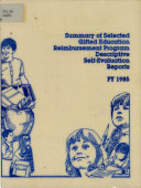 Summary of Selected Gifted Education Reimbursement Program Descriptive Self evaluation Reports