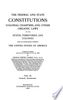 The Federal and State Constitutions, Colonial Charters, and Other Organic Laws of the State, Territories, and Colonies Now Or Heretofore Forming the United States of America: Kentucky ; Massachusetts