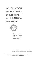 Introduction to Nonlinear Differential and Integral Equations