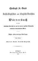 Dictionary of the English and German Languages: German and English