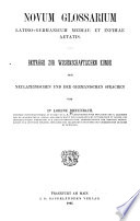 Novum glossarium latino-germanicum mediae et infimae aetatis