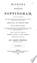 History and Antiquities of Nottingham Book