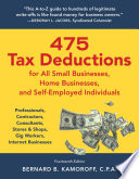 475 Tax Deductions for All Small Businesses  Home Businesses  and Self Employed Individuals