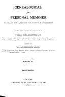 Genealogical and Personal Memoirs Relating to the Families of the State of Massachusetts