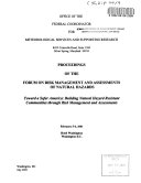 Proceedings of the Forum on Risk Management and Assessments of Natural Hazards
