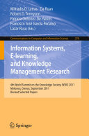 Information Systems, E-learning, and Knowledge Management Research