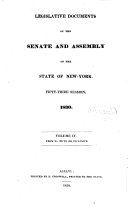 Legislative Documents of the Senate and Assembly of the State of New York