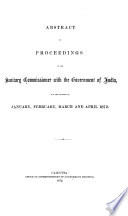 Abstract of the Proceedings of the Sanitary Commissioner with the Government of India  During the Year   