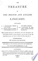 The Treasure of the French and English Languages     The Thirteenth Edition  Corrected and Improved by John Des Carrieres