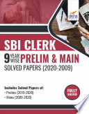 SBI Clerk 9 Year wise Prelim   Main Solved Papers  2020   09  2nd Edition