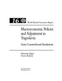 Macroeconomic Policies and Adjustment in Yugoslavia