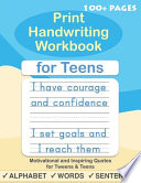 Print Handwriting Workbook for Teens