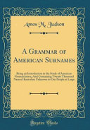 A Grammar of American Surnames