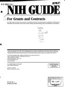 NIH Guide for Grants and Contracts