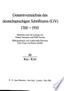 Gesamtverzeichnis des deutschsprachigen Schrifttums (GV)