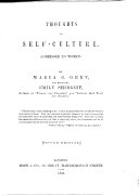 Thoughts on Self-Culture ... By M. G. G., and ... E. Shirreff. [Second edition.]