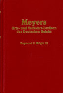 Meyers Orts und Verkehrs-Lexikon Des Deutschen Reichs