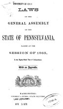 Laws of the General Assembly of the Commonwealth of Pennsylvania Passed at the Session