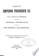 Case of Emperor Frederick III  Book