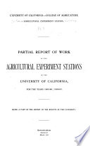 Report of the Agricultural Experiment Station of the University of California    Book
