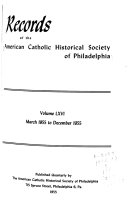 Records Of The American Catholic Historical Society Of Philadelphia