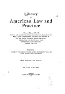 Library Of American Law And Practice Jurisprudence Legal History Legal Literature Criminal Law Criminal Procedure