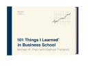 101 Things I Learned® in Business School (Second Edition)