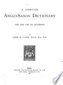 A Concise Anglo Saxon Dictionary Book PDF