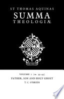 Summa Theologiae Volume 7 Father Son And Holy Ghost