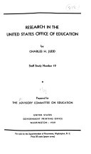 Judd, C. H. Research in the United States Office of Education. 1939