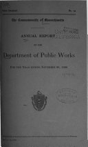 Annual Report Of The Dept Of Public Works