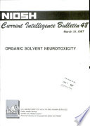 Organic Solvent Neurotoxicity Book