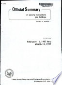 Official Summary of Security Transactions and Holdings Reported to the Securities and Exchange Commission Under the Securities Exchange Act of 1934 and the Public Utility Holding Company Act of 1935