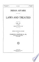 Indian Affairs. Laws and Treaties