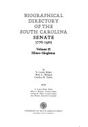 Biographical Directory Of The South Carolina Senate 1776 1985