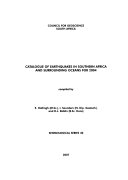 Catalogue of earthquakes in Southern Africa and surrounding oceans for ...