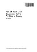 Role of Rural Local Government in the Provision of Roads