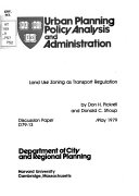 Land Use Zoning as Transport Regulation Book